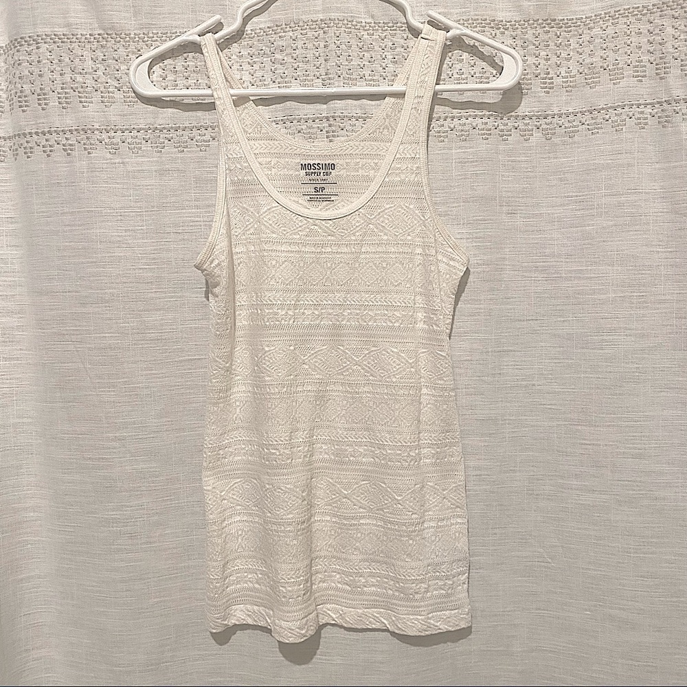 White Patterned Mossimo Tank Top